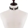 Gargantilla ZIMNO Harajuku, Collar gótico, ropa de calle, Collar de cuero con flores pequeñas, collares para mujer, cadena de clavícula, joyería gótica