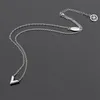 Hip hop trendy easy chic simple letter pendant extra long thin choker necklace Stainless Steel Gold silver rose filled love girls 3200