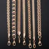 7 Stück Damen-Halsketten, 585er-Roségold gefüllt, geflochten, Fuchsschwanz, gehämmerter Weizen, kubanische Weberei, Bismark-Gliederkette, ganze LCNN1A Ch255k