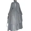 Ethnic Clothing Chiffon Open Abaya Dubai Turkey Kaftan Muslim Cardigan Abayas Dresses For Women Casual Robe Kimono Femme Caftan Islam Clothing 230721