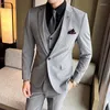 Ternos Masculinos (Blazer Calças Colete) Luxo 3 Peças Ternos de Casamento Moda Jaqueta Slim Fit Conjuntos de Escritório de Negócios Tamanho Grande 7XL