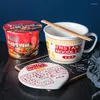 Kommen Ramen Kom 1L Schotel Instant Noodle Cup Met Deksel Japanse Stijl Keramiek Grote Handige Soep Creatief Servies