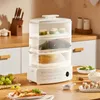 Food Steamer 3 Tier Electric Vegetable Steamer With Timer Multifunctional Digital Steamer For Fast Simultaneous Cooking