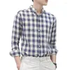 Camicie casual da uomo Shirtquality Plaid Fresh Shirt 2023 Uomo Autunno manica lunga Chemise Homme Cotton Maschio Check Button