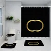 Chat motif toilette couverture tapis grande lettre rideaux de douche mode anti-dérapant tapis de bain el maison salle de bain Supplies260G
