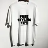 Camisetas masculinas 2023ss High Street Fashion Letter Print Oversized T-shirt Streetwear Graphic Tees Y2k Crop Top Casual Roupas Femininas Masculinas