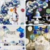 Caligrafia foguete espaço exterior tema látex balão guirlanda arco kit balão feliz aniversário festa balões menino decoração aniversário globos