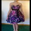 Muddy Girl Camo Prom Dresses Short Formal Gown Sweatneckline Satin Wedding Bridal Dresses240S