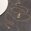 Women C Letter logo Pendant Necklaces CCity silvery chokers Woman Luxury Designer Gold Necklace Jewelry 5345