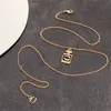 Kvinnor C LETOW LOGO PENDANT NECKABLES CCITY SILVERY CHOKERS KVINNA Luxur Designer Guldhalsbandsmycken 5345