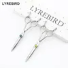 Lyrebird HIGH CLASS Ciseaux de coupe de cheveux Japon Ciseaux de coiffure 5 5 POUCES Pierre bleue pierre jaune NEW244Q