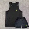 Fatos de treino masculinos conjunto de tecnologia camisas de treino shorts terno de fitness de duas peças secagem rápida e respirável roupas esportivas basquete camiseta jogger esporte sem mangas colete de ginástica