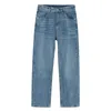 Jeans da uomo Moda Casual Uomo Dritto Largo Largo Streetwear Hip Hop Skateboard Pantaloni in Denim Pantaloni a Gamba Larga Blu Nero Chiaro