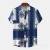 Chemises décontractées pour hommes 2023 été jeunesse haut à la mode Polo Style hawaïen léger respirant coton à manches courtes chemise