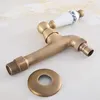 Bathroom Sink Faucets Vintage Retro Antique Brass Single Hole Wall Mount Washing Machine Faucet Outrood Garden Cold Water Taps 2av313