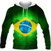 Felpe con cappuccio da uomo Bandiera del Brasile Felpa con cappuccio con stampa 3d Ragazzi Bambini Hip Hop Brasil Felpe Tuta da donna Cappotto da uomo Abbigliamento da uomo Moda