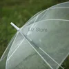 Stylish Deep Dome Umbrellas 8K Semi-automatic Transparent Long Handle Umbrella Children Outdoor Windproof Clear Umbrellas TH1002