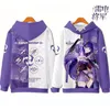 Erkek Hoodies Genshin Etki Hoodie Erkekler/Kadınlar Harajuku Büyük boy Hu Tao Zhongli Xiao Ganyu Kadın Gevşek Sweatshirt Külot Hoody