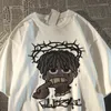 Men's T Shirts American Hip Hop Fashion T-shirts Portrait Short Sleeve T-shirt Summer Loose Versatile Retro Tops Street Clothing