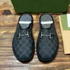 Horsebit Slipper Designer Men Sandaal Elea Slippers CANVAS RUBBER SLASE HOEL MULES SLAAG FLIP FLOPS Casual Wear Lazy Shoes Cadeau voor mannen Halfglaasjes 39-46 231115