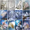 Cushion Evershine Diamond Painting Full Square Owl Cross Diamond Mosaic Animal Bead Embroidery Picture Rhinestone Wall Decoration