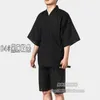 Mäns sömnkläder Summer 95% Cotton Japan Style Kimono Pyjamas Set For Men Man Sort Sleeve Sleep Loune Man Yukata A52511