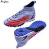 Дождь мужская футбольная обувь высококачественная голеностопная лодыжка футбола TFFG Outdoor Nonslip Traval Training Competing 230721