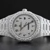 Relógios de pulso hip hop relógio de diamante redondo cortado em todos os tamanhos personalizável VVS1 relógio de diamante feito à mão para homem relógio de diamante 259l
