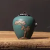 accessories Japanese Creative Ceramic Handpainted Emed Tea Caddy Retro Handmade Storage Jar Coffee Beans Container Teaware Accessories