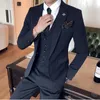 Мужские костюмы 2023 Модные бутик -бутик -бутик бизнес -стройный стройный стройный полосатый штуковинный коид