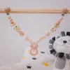 Baby Teethers Toys Baby Teething Cart Chain Wooden Rabbit Crochet Beads Crib Mobile Stroller Rattle Toys Baby Gym Teething Toy Gift for born 230721