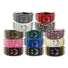 Nouveau Style 3 pouces de large 11 couleurs cloutés en cuir PU grands colliers de chien pour Pit bull184O