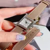 Classic 26mm Women Quartz Watch Heure Two Layer Genuine Leather Square Digital Dial Wristwatch For Lady Zircon Sapphire Clock2762