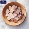 Artisanat 50pc perles en bois houx bébé teether coeurs d'oiseau perles en bois blanc rongeur bpa gratuit pour collier de bricolage