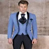 High Quality Shawl Lapel Beige One Button Groom Tuxedos Men Suits Wedding Prom Dinner Man Blazer Jacket Pants Tie Vest W18345I