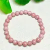 Strand 7MM Natural Pink Opal Bracelet Crystal Reiki Healing Gemstone Fashion Jewelry Fengshui Gift For Women 1pcs