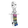 Charms 925 Sterling Silber Charm Tie-Dye Double Link Orange Purple Heart Connector 2023 Sommer Fit Original Pandora Me Armband Drop D Dhngd