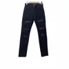 Jeans da uomo Pantaloni di jeans strappati strappati con strass strappati strappati neri strappati con strass strappati