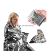 outdoor Camping Portable Emergency survival warm Blanket First Aid Rescue Curtain Tent Tools Outdoor Hiking Kits Silver insulation pad