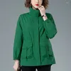 Femmes Trench Coats 2023 Printemps Automne Vestes Coupe-Vent Casual Basic Manteau Lâche Streetwear Zipper Léger Veste Survêtement Femme