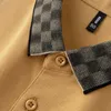 Men s Polos Light luxury high quality plaid polo shirt short sleeved 2023 summer fashion printing T shirt casual Paul 230721