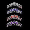 I lager billiga vackra eleganta mitation pärlor strass inläggning krona tiara bröllop brudens hårkamkronor för prom party 257h