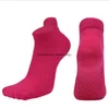 Anti-slip anda anda män kvinnor tå-socks vårhöst som kör bomullsilikonprickar strumpor vuxna cykelstrump toffel med grepp hemma pilates golvstrumpor acces