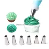 Outils de gâteau 10 pièces/ensemble ensemble de buses glaçage Pi crème sac à pâtisserie en acier inoxydable outil de décoration des ongles livraison directe maison jardin cuisine Di Dhang