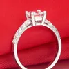 FG Princess Cut 1 5 NSCD Simulé Princess Cut Diamond Promise ring Proposition Ring For Women194K