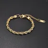 Charm Bracelets 2023 Twisted Rope Chain For Women Lady Stainless Steel Gold Plated Bracelet Wrist Jewelry Wholesale Drop