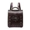 Mochila Escolar Retro Steampunk Mochila Vintage Estilo Industrial Gótico Medieval Feminino Couro Vikings Bolsa para Laptop Satchel Pasta Pirata 230721