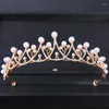 Haarspangen Barock Kristall Perle Krone Tiara für Kinder Mädchen Frauen Braut Accessoires Schmuck Prinzessin Geburtstag Prom Stirnband Diadem