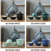 Stitch hmlove 4pcs chinois gaiwan tireen the set en céramique théières 3 tasses de voyage portable kung fu.