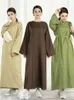 Vêtements ethniques Eid Musulman Abaya Robe Dubaï Turquie Coton Lin Lâche Causal Africain Maxi Robes pour Femmes Abayas Kaftans Robe Islam Vêtements 230721